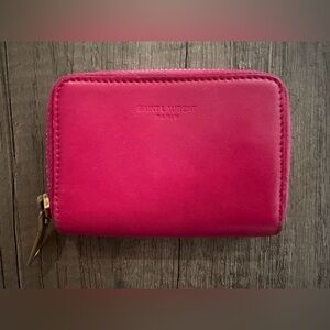 Saint Laurent Fuchsia Leather Wallet